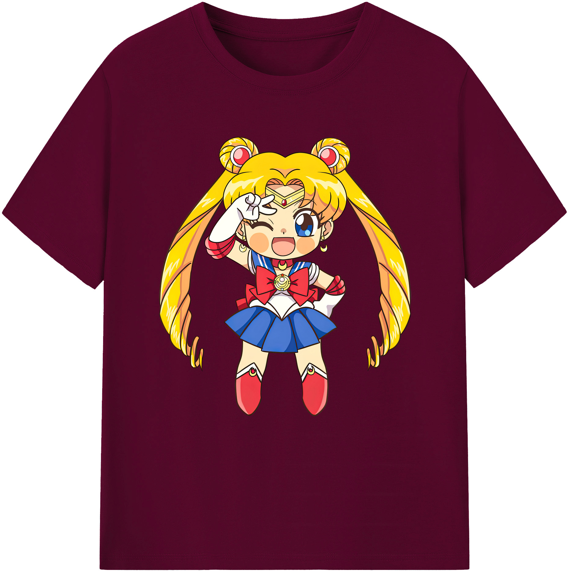 （画像用） 美少女戦士セーラームーン 月野 うさぎ つきの うさぎ Sailor Moon Tsukino Usagi レディースカジュアルプリントTシャツ（綿100％）